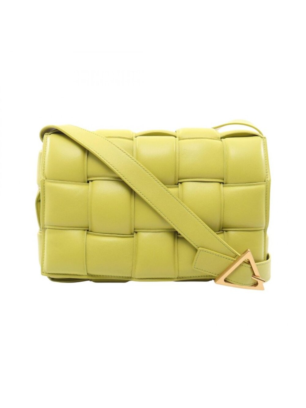 Bottega Veneta Shoulder Bag Padet Cassette Intrecciato Lime Leather